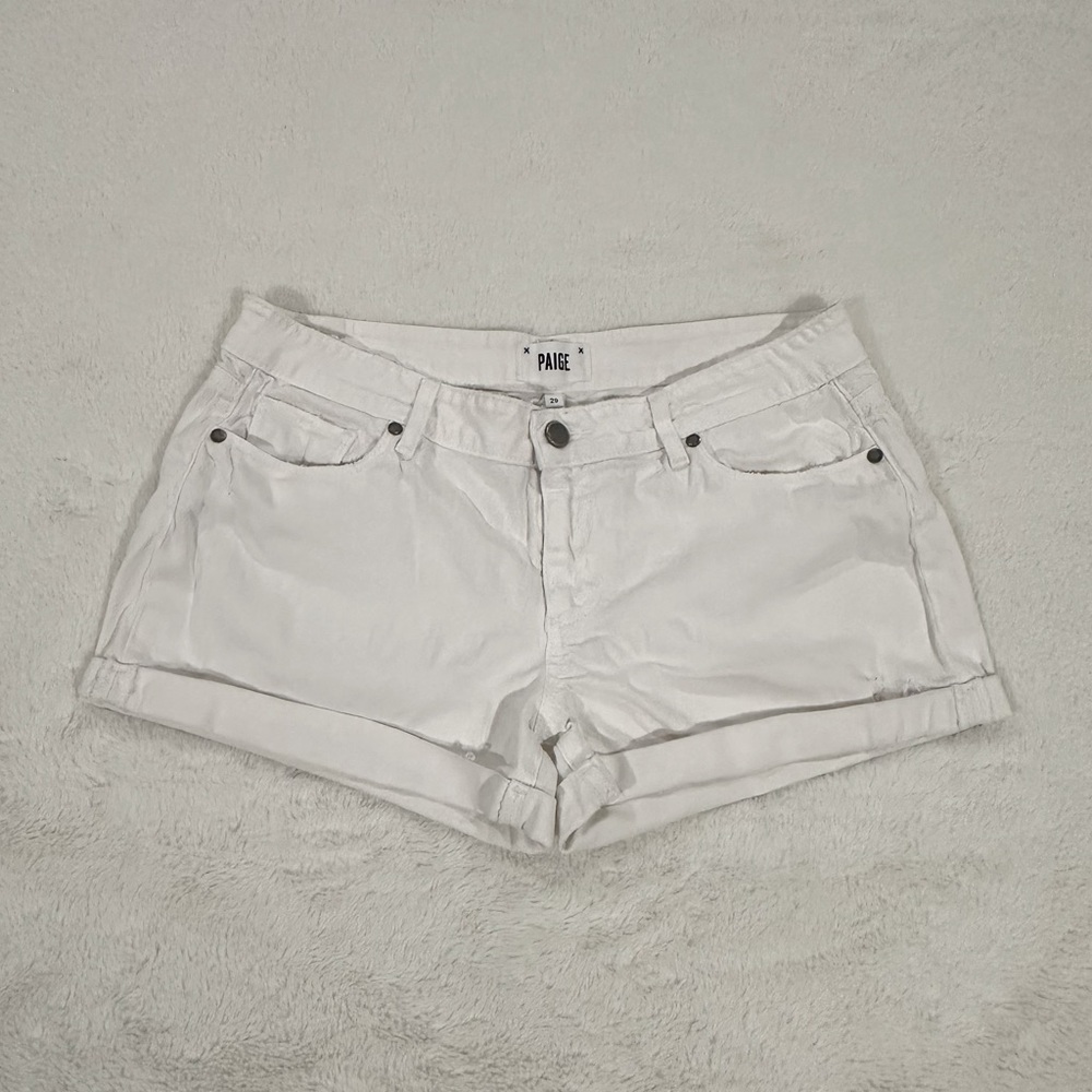 PAIGE White Jean Shorts Jimmy Jimmy cuffed shorts Size 29